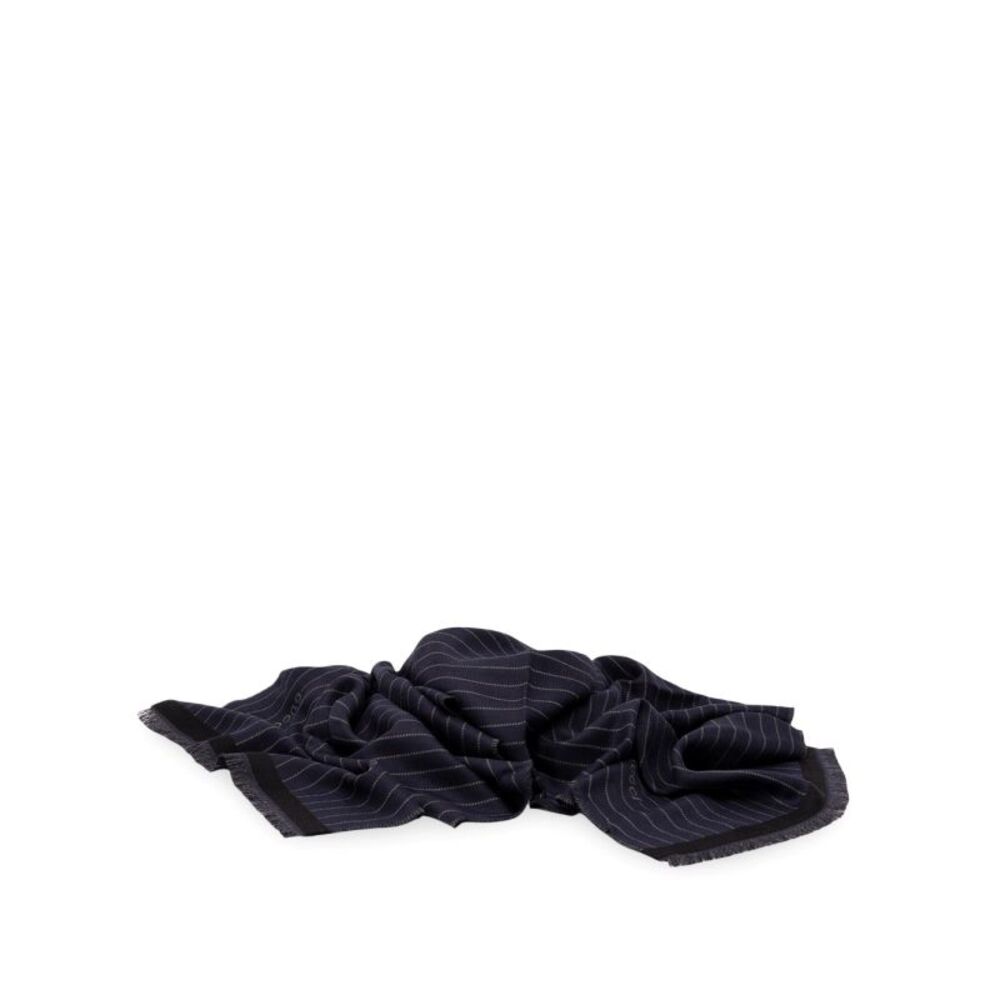Gucci Men Gucci Pinstripe Wool Silk Scarf